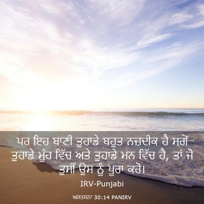 Picture 03 - ਅਸਤਸਨਾ 30:14 PANIRV - ਪਰ ਇਹ ਬਾਣੀ ਤੁਹਾਡੇ - Bible Verse Picture