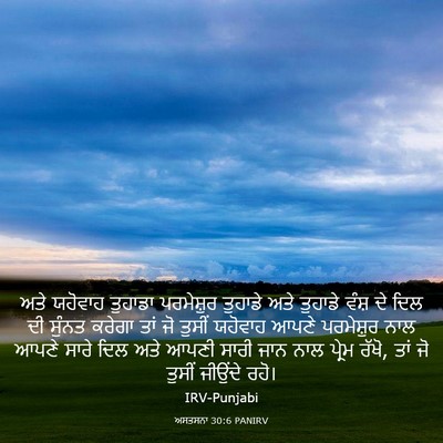 Picture 03 - ਅਸਤਸਨਾ 30:6 PANIRV - ਅਤੇ ਯਹੋਵਾਹ ਤੁਹਾਡਾ - Bible Verse Picture