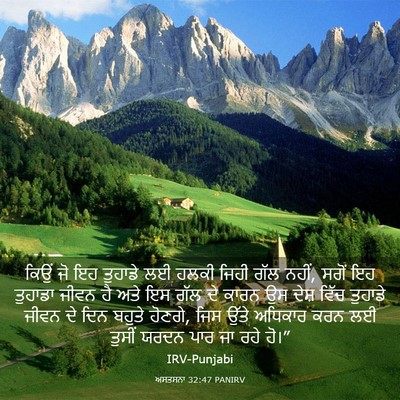 Picture 03 - ਅਸਤਸਨਾ 32:47 PANIRV - ਕਿਉਂ ਜੋ ਇਹ ਤੁਹਾਡੇ - Bible Verse Picture