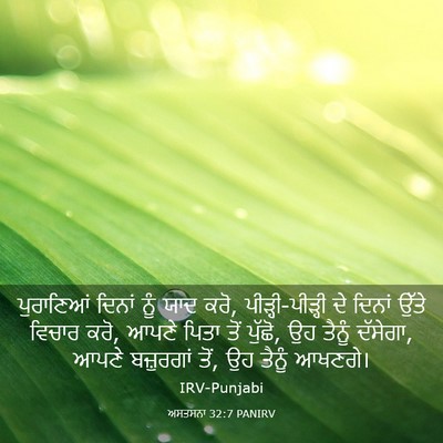Picture 03 - ਅਸਤਸਨਾ 32:7 PANIRV - ਪੁਰਾਣਿਆਂ ਦਿਨਾਂ - Bible Verse Picture