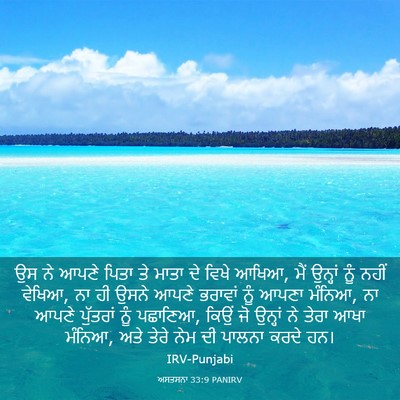 Picture 03 - ਅਸਤਸਨਾ 33:9 PANIRV - ਉਸ ਨੇ ਆਪਣੇ ਪਿਤਾ ਤੇ - Bible Verse Picture