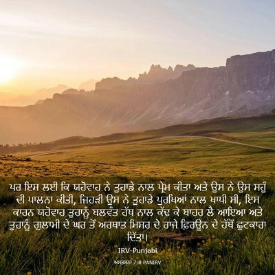 Picture 03 - ਅਸਤਸਨਾ 7:8 PANIRV - ਪਰ ਇਸ ਲਈ ਕਿ ਯਹੋਵਾਹ - Bible Verse Picture