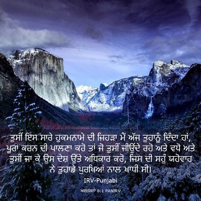 Picture 03 - ਅਸਤਸਨਾ 8:1 PANIRV - ਤੁਸੀਂ ਇਸ ਸਾਰੇ - Bible Verse Picture