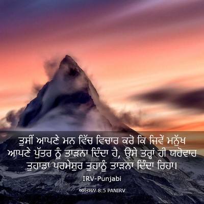Picture 03 - ਅਸਤਸਨਾ 8:5 PANIRV - ਤੁਸੀਂ ਆਪਣੇ ਮਨ ਵਿੱਚ - Bible Verse Picture