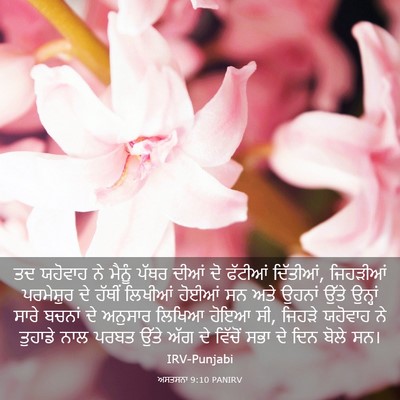Picture 03 - ਅਸਤਸਨਾ 9:10 PANIRV - ਤਦ ਯਹੋਵਾਹ ਨੇ ਮੈਨੂੰ - Bible Verse Picture