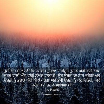 Picture 03 - ਅਸਤਸਨਾ 9:3 PANIRV - ਤੁਸੀਂ ਅੱਜ ਜਾਣ ਲਓ ਕਿ - Bible Verse Picture