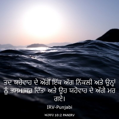 Picture 03 - ਅਹਬਾਰ 10:2 PANIRV - ਤਦ ਯਹੋਵਾਹ ਦੇ ਅੱਗੋਂ - Bible Verse Picture