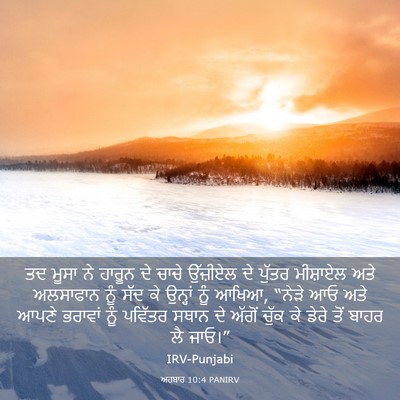 Picture 03 - ਅਹਬਾਰ 10:4 PANIRV - ਤਦ ਮੂਸਾ ਨੇ ਹਾਰੂਨ ਦੇ - Bible Verse Picture