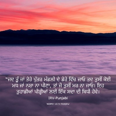 Picture 03 - ਅਹਬਾਰ 10:9 PANIRV - “ਜਦ ਤੂੰ ਜਾਂ ਤੇਰੇ - Bible Verse Picture