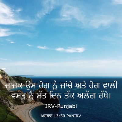 Picture 03 - ਅਹਬਾਰ 13:50 PANIRV - ਜਾਜਕ ਉਸ ਰੋਗ ਨੂੰ - Bible Verse Picture