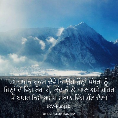 Picture 03 - ਅਹਬਾਰ 14:40 PANIRV - ਤਾਂ ਜਾਜਕ ਹੁਕਮ ਦੇਵੇ - Bible Verse Picture