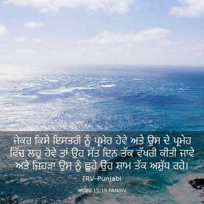 Picture 03 - ਅਹਬਾਰ 15:19 PANIRV - ਜੇਕਰ ਕਿਸੇ ਇਸਤਰੀ - Bible Verse Picture