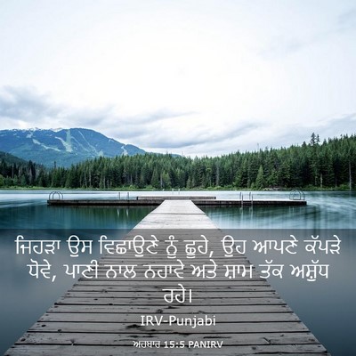 Picture 03 - ਅਹਬਾਰ 15:5 PANIRV - ਜਿਹੜਾ ਉਸ ਵਿਛਾਉਣੇ - Bible Verse Picture