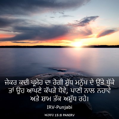 Picture 03 - ਅਹਬਾਰ 15:8 PANIRV - ਜੇਕਰ ਕਦੀ ਪ੍ਰਮੇਹ ਦਾ - Bible Verse Picture
