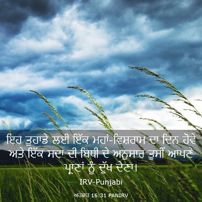 Picture 03 - ਅਹਬਾਰ 16:31 PANIRV - ਇਹ ਤੁਹਾਡੇ ਲਈ ਇੱਕ - Bible Verse Picture