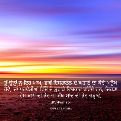 Picture 03 - ਅਹਬਾਰ 17:8 PANIRV - ਤੂੰ ਉਨ੍ਹਾਂ ਨੂੰ ਇਹ - Bible Verse Picture