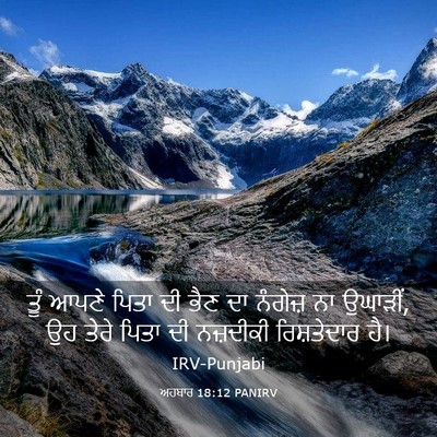 Picture 03 - ਅਹਬਾਰ 18:12 PANIRV - ਤੂੰ ਆਪਣੇ ਪਿਤਾ ਦੀ - Bible Verse Picture