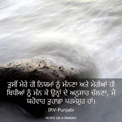 Picture 03 - ਅਹਬਾਰ 18:4 PANIRV - ਤੁਸੀਂ ਮੇਰੇ ਹੀ - Bible Verse Picture