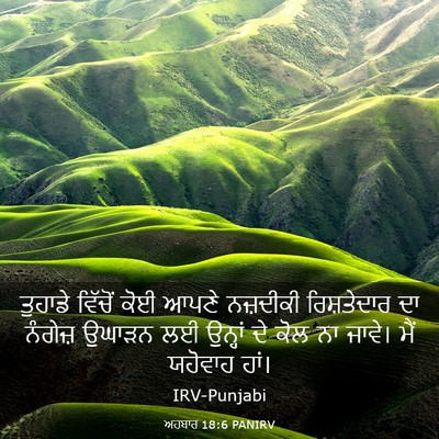 Picture 03 - ਅਹਬਾਰ 18:6 PANIRV - ਤੁਹਾਡੇ ਵਿੱਚੋਂ ਕੋਈ - Bible Verse Picture