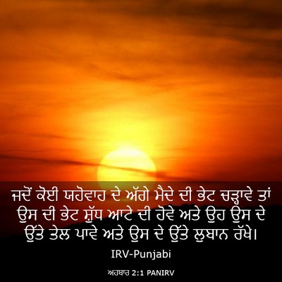 Picture 03 - ਅਹਬਾਰ 2:1 PANIRV - ਜਦੋਂ ਕੋਈ ਯਹੋਵਾਹ ਦੇ - Bible Verse Picture