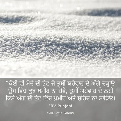 Picture 03 - ਅਹਬਾਰ 2:11 PANIRV - “ਕੋਈ ਵੀ ਮੈਦੇ ਦੀ ਭੇਟ - Bible Verse Picture
