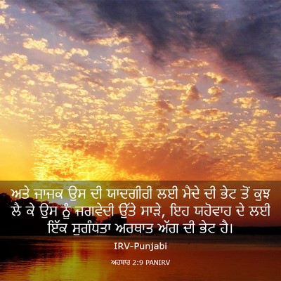 Picture 03 - ਅਹਬਾਰ 2:9 PANIRV - ਅਤੇ ਜਾਜਕ ਉਸ ਦੀ - Bible Verse Picture