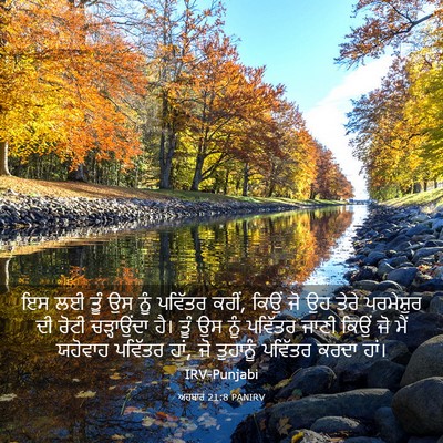 Picture 03 - ਅਹਬਾਰ 21:8 PANIRV - ਇਸ ਲਈ ਤੂੰ ਉਸ ਨੂੰ - Bible Verse Picture