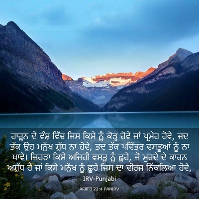 Picture 03 - ਅਹਬਾਰ 22:4 PANIRV - ਹਾਰੂਨ ਦੇ ਵੰਸ਼ ਵਿੱਚ - Bible Verse Picture