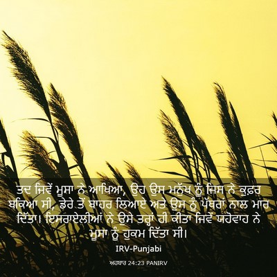 Picture 03 - ਅਹਬਾਰ 24:23 PANIRV - ਤਦ ਜਿਵੇਂ ਮੂਸਾ ਨੇ - Bible Verse Picture