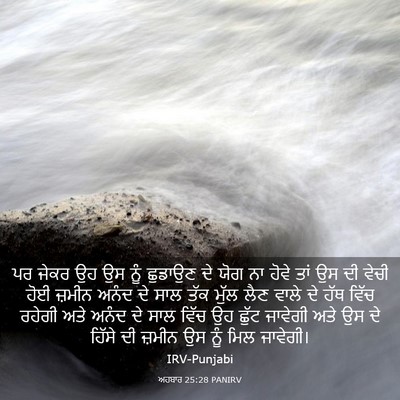 Picture 03 - ਅਹਬਾਰ 25:28 PANIRV - ਪਰ ਜੇਕਰ ਉਹ ਉਸ ਨੂੰ - Bible Verse Picture
