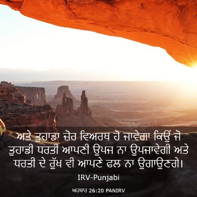 Picture 03 - ਅਹਬਾਰ 26:20 PANIRV - ਅਤੇ ਤੁਹਾਡਾ ਜ਼ੋਰ - Bible Verse Picture