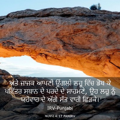 Picture 03 - ਅਹਬਾਰ 4:17 PANIRV - ਅਤੇ ਜਾਜਕ ਆਪਣੀ - Bible Verse Picture