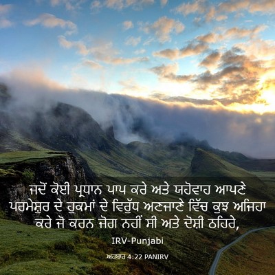 Picture 03 - ਅਹਬਾਰ 4:22 PANIRV - ਜਦੋਂ ਕੋਈ ਪ੍ਰਧਾਨ - Bible Verse Picture