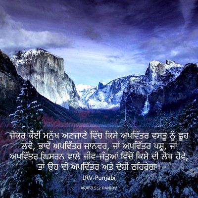 Picture 03 - ਅਹਬਾਰ 5:2 PANIRV - ਜੇਕਰ ਕੋਈ ਮਨੁੱਖ - Bible Verse Picture