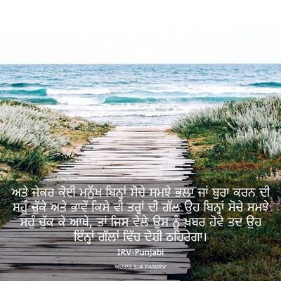Picture 03 - ਅਹਬਾਰ 5:4 PANIRV - ਅਤੇ ਜੇਕਰ ਕੋਈ ਮਨੁੱਖ - Bible Verse Picture