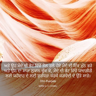 Picture 03 - ਅਹਬਾਰ 6:15 PANIRV - ਅਤੇ ਉਹ ਮੈਦੇ ਦੀ ਭੇਟ - Bible Verse Picture