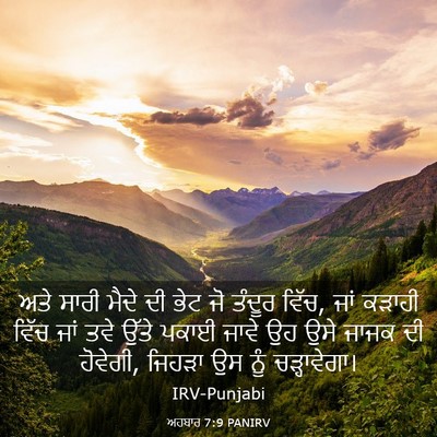 Picture 03 - ਅਹਬਾਰ 7:9 PANIRV - ਅਤੇ ਸਾਰੀ ਮੈਦੇ ਦੀ - Bible Verse Picture