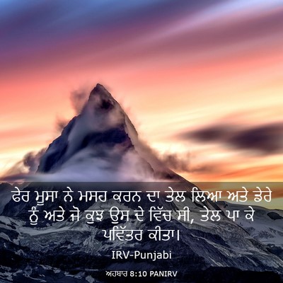 Picture 03 - ਅਹਬਾਰ 8:10 PANIRV - ਫੇਰ ਮੂਸਾ ਨੇ ਮਸਹ ਕਰਨ - Bible Verse Picture