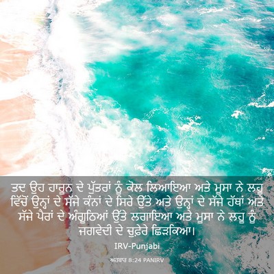 Picture 03 - ਅਹਬਾਰ 8:24 PANIRV - ਤਦ ਉਹ ਹਾਰੂਨ ਦੇ - Bible Verse Picture