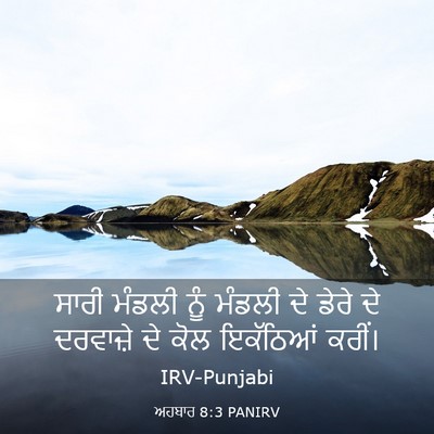 Picture 03 - ਅਹਬਾਰ 8:3 PANIRV - ਸਾਰੀ ਮੰਡਲੀ ਨੂੰ - Bible Verse Picture
