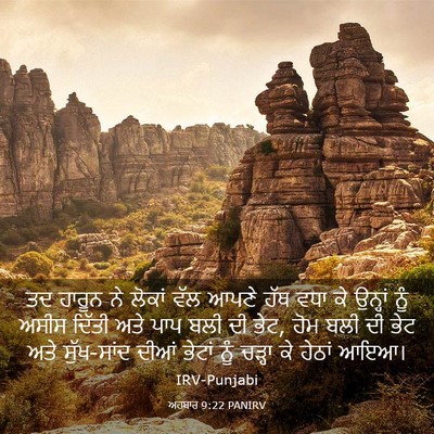 Picture 03 - ਅਹਬਾਰ 9:22 PANIRV - ਤਦ ਹਾਰੂਨ ਨੇ ਲੋਕਾਂ - Bible Verse Picture