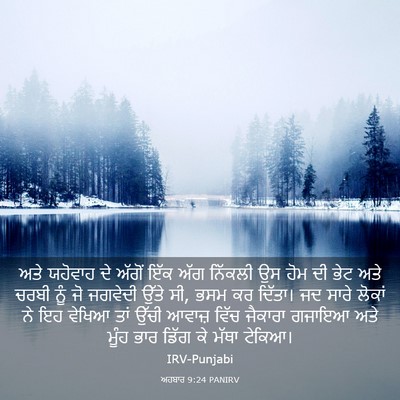 Picture 03 - ਅਹਬਾਰ 9:24 PANIRV - ਅਤੇ ਯਹੋਵਾਹ ਦੇ - Bible Verse Picture