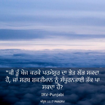 Picture 03 - ਅੱਯੂਬ 11:7 PANIRV - “ਕੀ ਤੂੰ ਖੋਜ ਕਰਕੇ - Bible Verse Picture