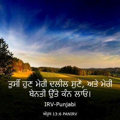 Picture 03 - ਅੱਯੂਬ 13:6 PANIRV - ਤੁਸੀਂ ਹੁਣ ਮੇਰੀ - Bible Verse Picture