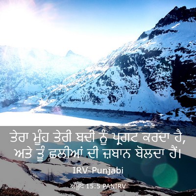 Picture 03 - ਅੱਯੂਬ 15:5 PANIRV - ਤੇਰਾ ਮੂੰਹ ਤੇਰੀ ਬਦੀ - Bible Verse Picture