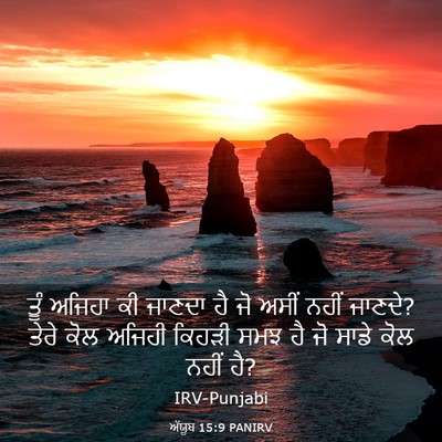 Picture 03 - ਅੱਯੂਬ 15:9 PANIRV - ਤੂੰ ਅਜਿਹਾ ਕੀ ਜਾਣਦਾ - Bible Verse Picture
