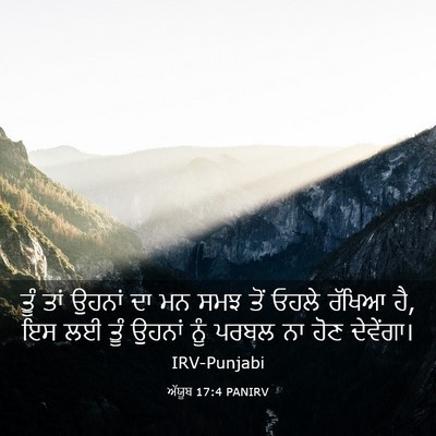 Picture 03 - ਅੱਯੂਬ 17:4 PANIRV - ਤੂੰ ਤਾਂ ਉਹਨਾਂ ਦਾ ਮਨ - Bible Verse Picture