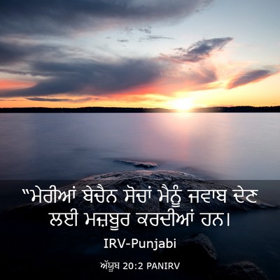 Picture 03 - ਅੱਯੂਬ 20:2 PANIRV - “ਮੇਰੀਆਂ ਬੇਚੈਨ - Bible Verse Picture