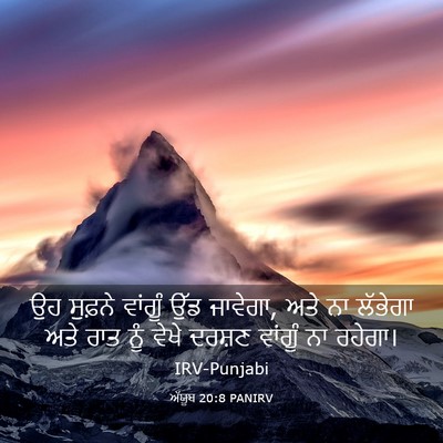 Picture 03 - ਅੱਯੂਬ 20:8 PANIRV - ਉਹ ਸੁਫ਼ਨੇ ਵਾਂਗੂੰ - Bible Verse Picture