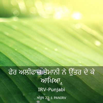 Picture 03 - ਅੱਯੂਬ 22:1 PANIRV - ਫੇਰ ਅਲੀਫਾਜ਼ - Bible Verse Picture